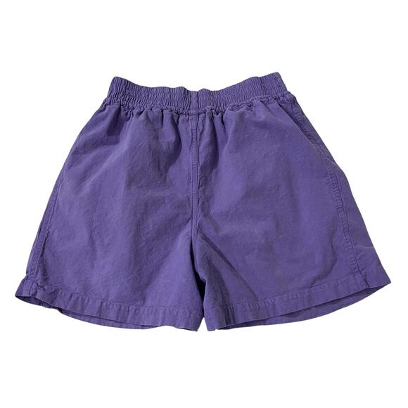 Vintage 90s Blue Cabana Shorts Women’s Purple Pleated 100% Cotton Pockets Sz S - Picture 4 of 5